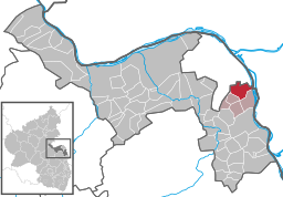 Läget för Bodenheim i Landkreis Mainz-Bingen