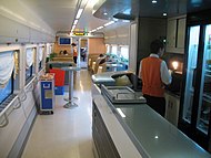 CRH1A的二等座/餐車內部