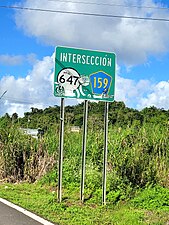 PR-5568 north near PR-159 and PR-647 junction in Padilla, Corozal