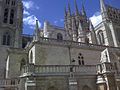 Burgos Cathedral, these pierced parapets with few pinnacles are a typical and distinctive Spanish characteristic.