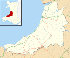 A map of Ceredigion, Wales.