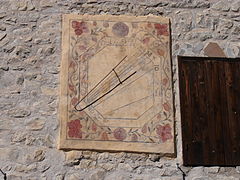 Cadran solaire de 1699 à Villars-Colmars.