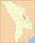 Map of Moldova highlighting Dubăsari District