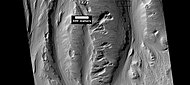 Erosion of crater deposit in Lucus Planum, as seen by HiRISE under HiWish program