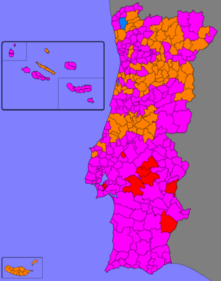 Strongest party by municipality.