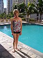 A tankini being worn