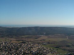 Vue aérienne sur la Gardiole.