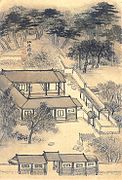 인곡정사(仁谷精舍), 인왕산 아래 있던 겸재의 집을 그림. 종이에 담채, 간송미술관