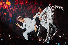 Justin Bieber on the Believe Tour in 2013