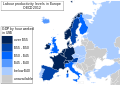 Image 4The labour productivity level of Luxembourg is one of the highest in Europe. OECD, 2012. (from Economy of Luxembourg)