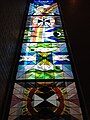 Part of the large Leonard French stained glass mosaic windows on the southern border of the Sanctuary wall.