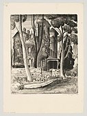 Image No. 5, Mabel Dwight, Deserted Mansion, 1928, lithograph, 15 7/8 x 11 1/2 inches, edition of 50