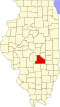 State map highlighting Shelby County