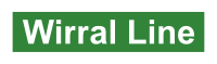 The words "Wirral Line" in white over a green background.