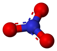 نموذج الكرة والعصا of the nitrate ion