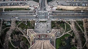 The north end of Champ de Mars and Quai Branly – As viewed from the Eiffel Tower (2016)