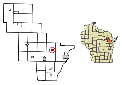 Location of Lena in Oconto County, Wisconsin.