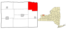 Location in Orleans County and the state of New York.