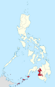 Map of the Philippines highlighting the Autonomous Region in Muslim Mindanao