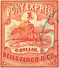 One-dollar Pony Express stamp