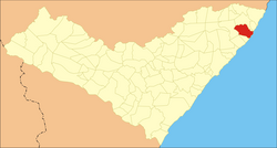 Location of Porto de Pedras in Alagoas