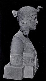 Black and white photograph of Edith Maryon's sculpture Priestess of Isis