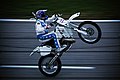 Robbie Knievel performing a wheelie