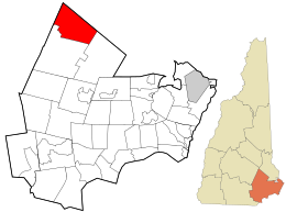 Location in Rockingham County and the state of New Hampshire