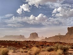 Sandstorm in Monument Valley