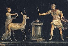 sacrifice scene from fresco in Pompeii