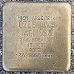 Stolperstein für Czeslawa Jaglinski (Mutter)