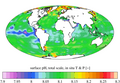 Surface ocean present-day pH, GLODAPv2