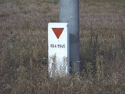 A Dora Todesmarsch (death march) roadside tablet marked only with the date and a red triangle