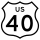 U.S. Route 40 marker