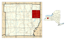 Location within Wyoming County and New York