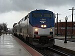 The Amtrak California Zephyr arriving in Galesburg, Illinois