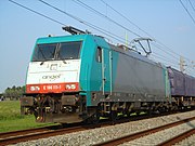The Bombardier TRAXX MS2, a multiple system multi-purpose locomotive built for the European railways. Significant numbers of the TRAXX family have been built for most European railways.