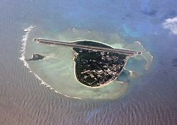 Aerial view of Yongxing Island (Woody Island), the seat of Sansha