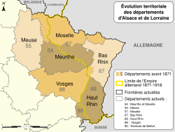 Le découpage de la Lorraine avant et après 1871