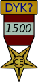 {{The 1500 DYK Creation and Expansion Medal}} – Award for (1500) or more creation and expansion contributions to DYK.