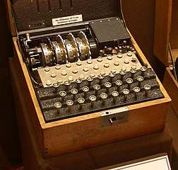 An Enigma model T (Tirpitz), a modified commercial Enigma K manufactured for use by the Japanese.