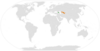 Location map for Georgia (country) and Uzbekistan.