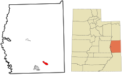 Location in Grand County and the state of Utah.