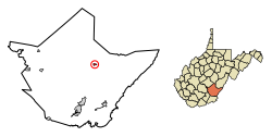 Location of Falling Spring in Greenbrier County, West Virginia.