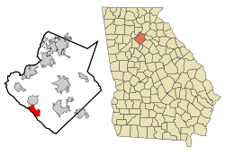 Location in Gwinnett County and the state of Georgia