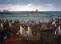 "Battle in 1573 between Dutch and Spanish ships on the Haarlemmermeer" (Rijksmuseum, Amsterdam)