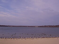 Lake Ronkonkoma, the lake for which the community was named.