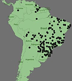 Distribuição geográfica da rã-cachorros