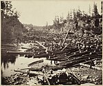 Log jam at the Dalles of the St. Croix
