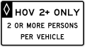 R3-13 Preferential lane vehicle occupancy definition (overhead)